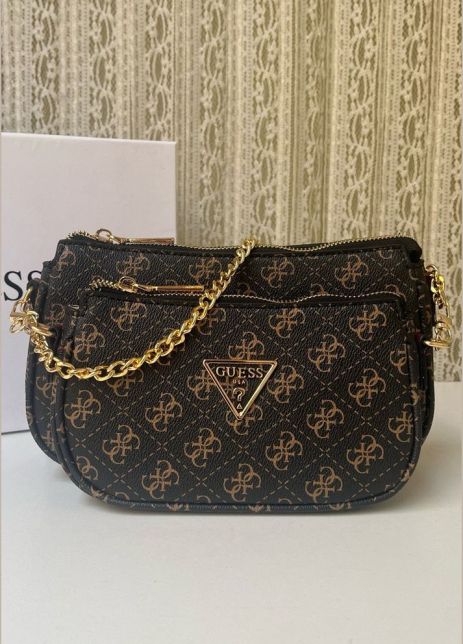 Женская сумка Guess 136 кросс-боди коричневая