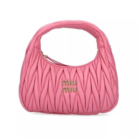 Женская сумка багет Miu miu 84-001 розовая