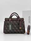 Жіноча сумка Guess 088 з двома ручками темно-коричнева