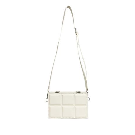 Сумка прямокутна FILWHITE BAG 5506 крос-боді тренд квадратна через плече шоколадка біла