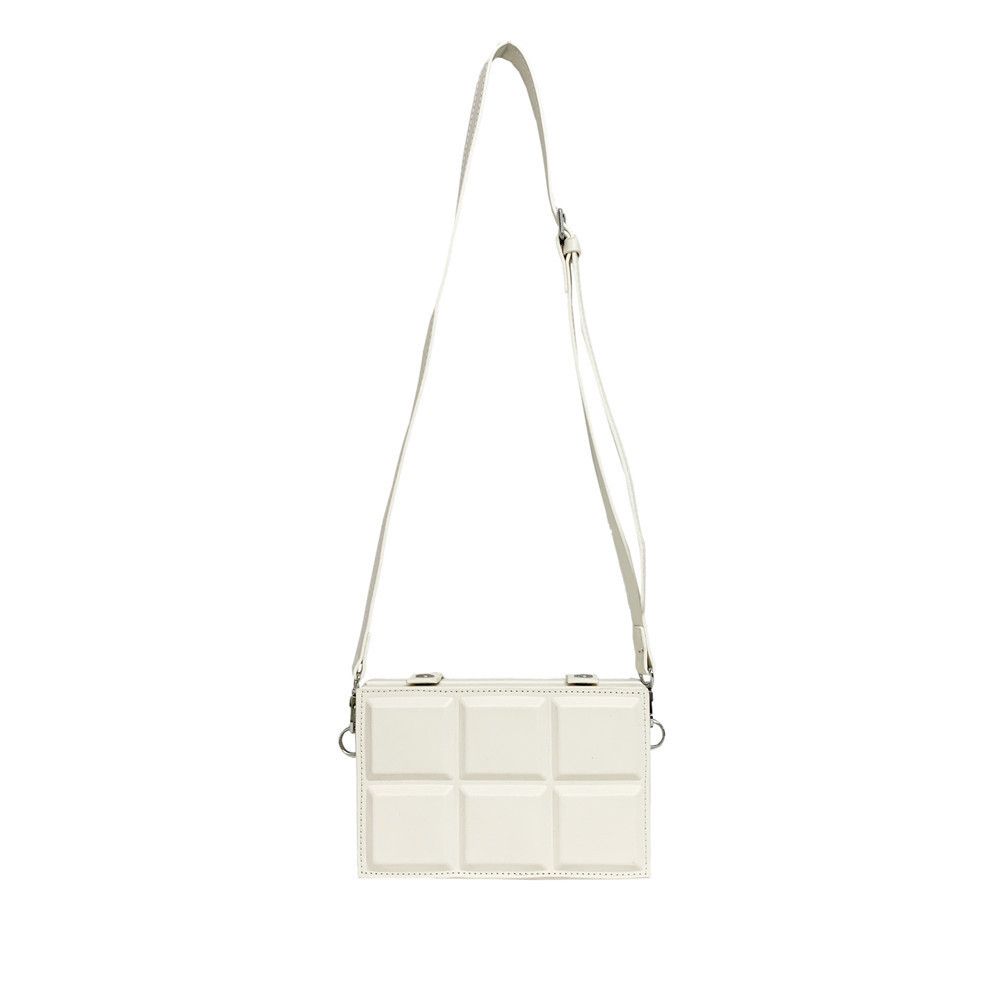 Сумка прямокутна FILWHITE BAG 5506 крос-боді тренд квадратна через плече шоколадка біла Сумка прямокутна FILWHITE BAG 5506 крос-боді тренд квадратна через плече шоколадка біла