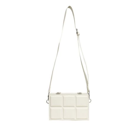Сумка прямокутна FILWHITE BAG 5506 крос-боді тренд квадратна через плече шоколадка біла