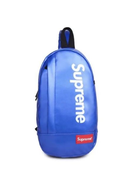 Нагрудная сумка SUPREME суприм кожаная сумка слинг месенджер школьная сумка синяя