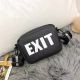 Жіноча маленька сумка крос-боді на ремінці через плече "EXIT" чорна Жіноча маленька сумка крос-боді на ремінці через плече "EXIT" чорна