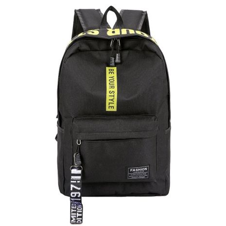 Рюкзак великий BE YOUR STYLE чоловічий жіночий дитячий шкільний портфель чорний з жовтим Рюкзак великий BE YOUR STYLE чоловічий жіночий дитячий шкільний портфель чорний з жовтим