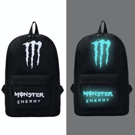 Фосфорный рюкзак школьный портфель мужской женский светящийся Monster Фосфорный рюкзак школьный портфель мужской женский светящийся Monster