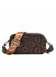 Женская сумка Guess 092 кросс-боди прямоугольная коричневая