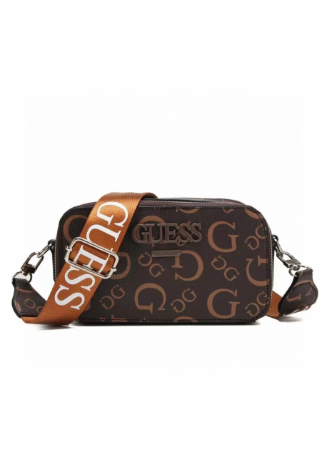 Жіноча сумка Guess 092 крос-боді прямокутна коричнева Жіноча сумка Guess 092 крос-боді прямокутна коричнева