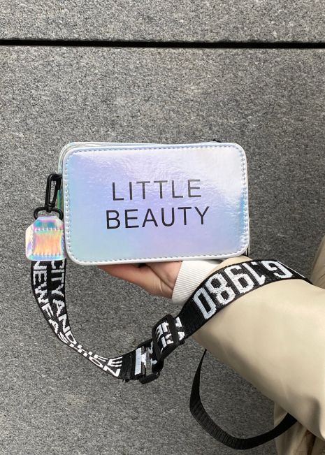 Женская голографическая сумка кросс-боди через плечо LITTLE BEAUTY серая серебряная