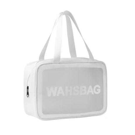 Жіноча косметичка органайзер WASHBAG BIG з двома ручками біла Жіноча косметичка органайзер WASHBAG BIG з двома ручками біла