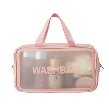 Женская косметичка органайзер WASHBAG MEDIUM с двумя ручками розовая Женская косметичка органайзер WASHBAG MEDIUM с двумя ручками розовая