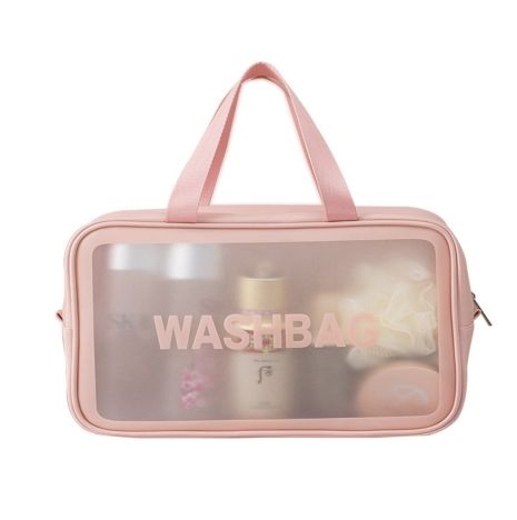 Жіноча косметичка органайзер WASHBAG MEDIUM з двома ручками рожева