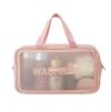 Женская косметичка органайзер WASHBAG MEDIUM с двумя ручками розовая