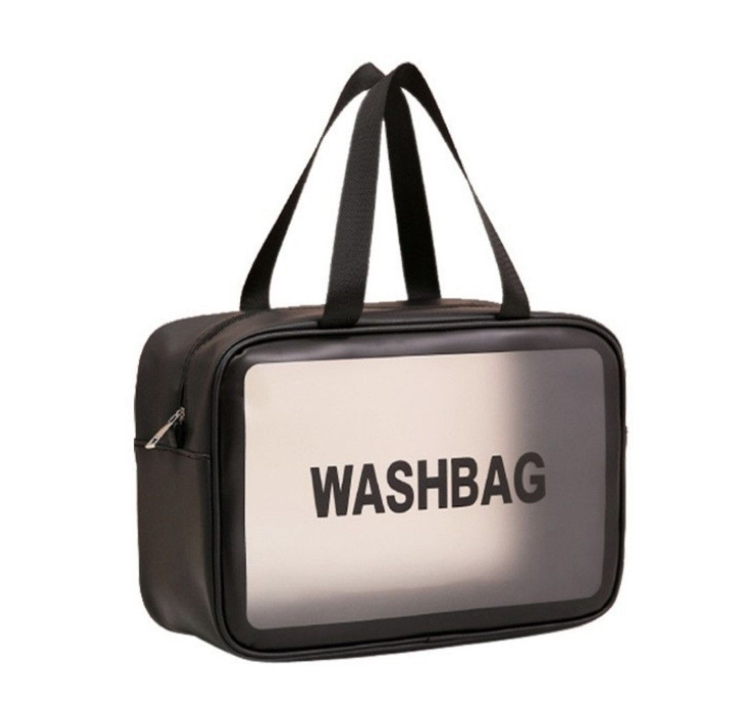 Женская косметичка органайзер WASHBAG BIG с двумя ручками черная Женская косметичка органайзер WASHBAG BIG с двумя ручками черная