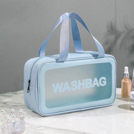 Женская косметичка органайзер WASHBAG MEDIUM с двумя ручками голубая Женская косметичка органайзер WASHBAG MEDIUM с двумя ручками голубая