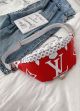 Женская сумка Louis Vuitton бананка через плечо красная белая крышка Женская сумка Louis Vuitton бананка через плечо красная белая крышка