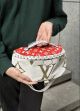 Женская сумка Louis Vuitton бананка через плечо белая красная крышка Женская сумка Louis Vuitton бананка через плечо белая красная крышка