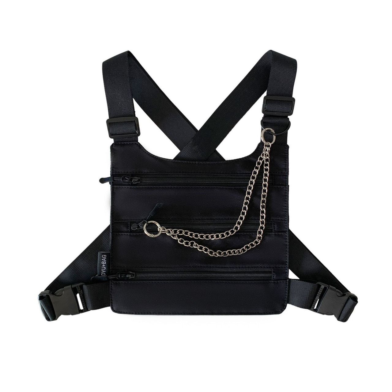 Нагрудная сумка 6020 TOYU BAG черная c цепочкой Нагрудная сумка 6020 TOYU BAG черная c цепочкой