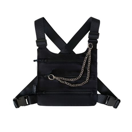 Нагрудная сумка 6020 TOYU BAG черная c цепочкой Нагрудная сумка 6020 TOYU BAG черная c цепочкой