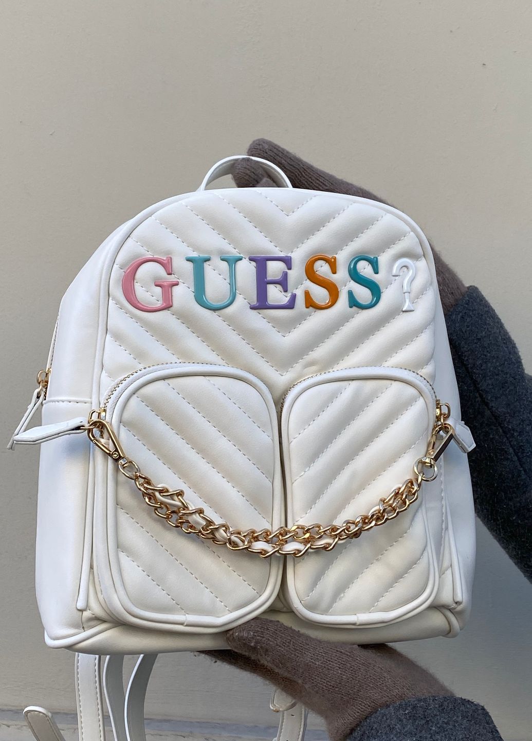Женский рюкзак 069 Guess белый Женский рюкзак 069 Guess белый