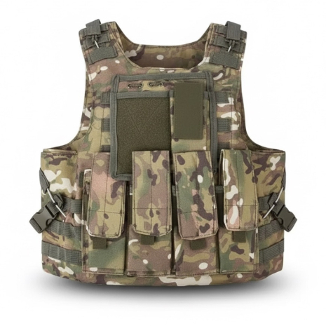 Жилет тактичний плитоноска MOLLE мультикам