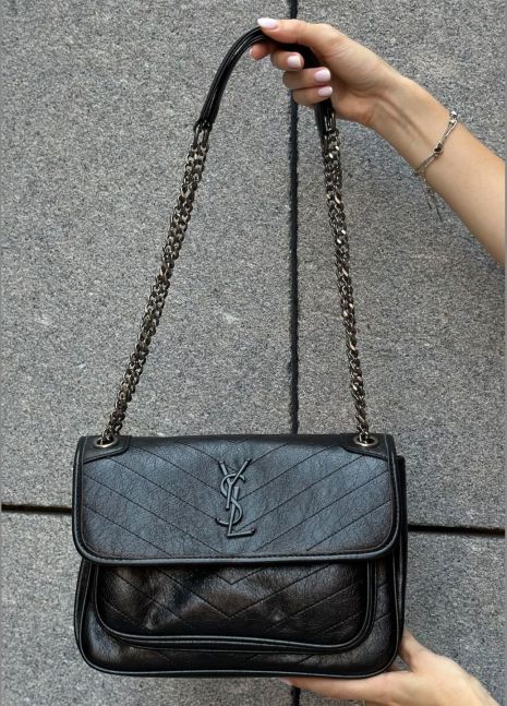 Жіноча сумка Saint Laurent 6029 крос-боді чорна