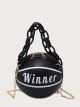 Жіноча кругла сумка WINNER м'яч на ланцюжку чорна Жіноча кругла сумка WINNER м'яч на ланцюжку чорна