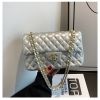 Женская сумка Chanel кросс-боди 6816 серебристая Женская сумка Chanel кросс-боди 6816 серебристая