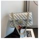 Женская сумка Chanel кросс-боди 6816 серебристая
