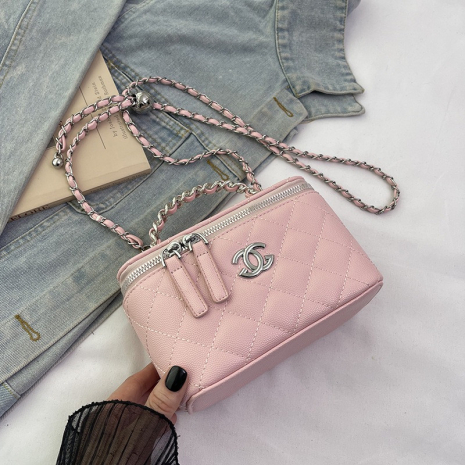 Жіноча сумка-косметичка Chanel 9910 рожева Жіноча сумка-косметичка Chanel 9910 рожева