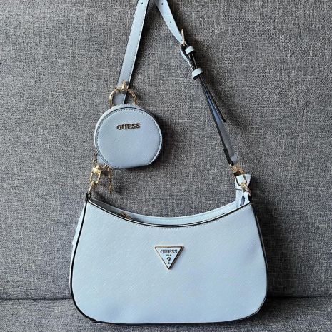 Женская сумка Guess 017 багет голубая