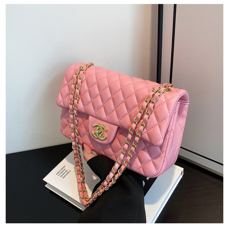 Жіноча сумка Chanel крос-боді 6816 рожева Жіноча сумка Chanel крос-боді 6816 рожева