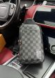 Мужская нагрудная сумка Louis Vuitton маленькая серая в клеточку