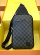 Мужская нагрудная сумка Louis Vuitton Avenue серая в клеточку Мужская нагрудная сумка Louis Vuitton Avenue серая в клеточку