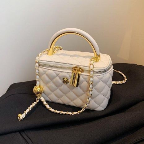 Женская сумка-косметичка 28200 Vanity Bag кросс-боди белая молочная