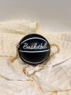 Женская круглая маленькая сумка 10407 BASKETBALL мяч на цепочке черная Женская круглая маленькая сумка 10407 BASKETBALL мяч на цепочке черная