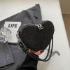 Жіноча сумка 9032 крос-боді Серце чорна
