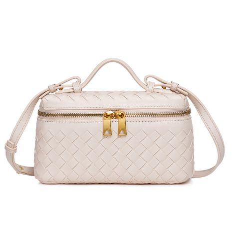 Женская сумка-косметичка В2005 Vanity Bag кросс-боди белая молочная