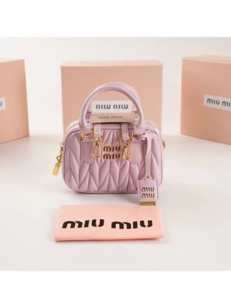 Женская сумка кросс-боди Miu miu 2310 (19×13×6) розовая