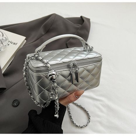 Женская сумка-косметичка 85053 Vanity Bag кросс-боди серебристая