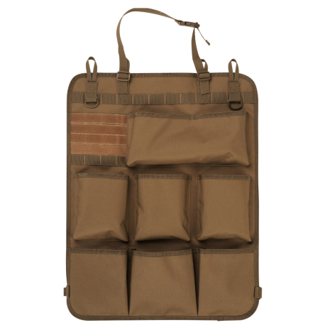 Тактичний органайзер MOLLE 10686 койот пісочний для спинки автомобільного сидіння