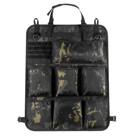 Тактичний органайзер MOLLE 10686 мультикам чорний для спинки автомобільного сидіння