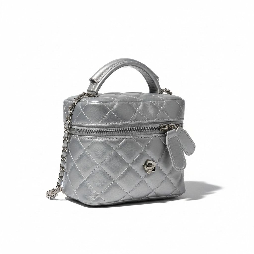 Женская сумка-косметичка большая 10660-BIG Vanity Bag кросс-боди серебристая Женская сумка-косметичка большая 10660-BIG Vanity Bag кросс-боди серебристая