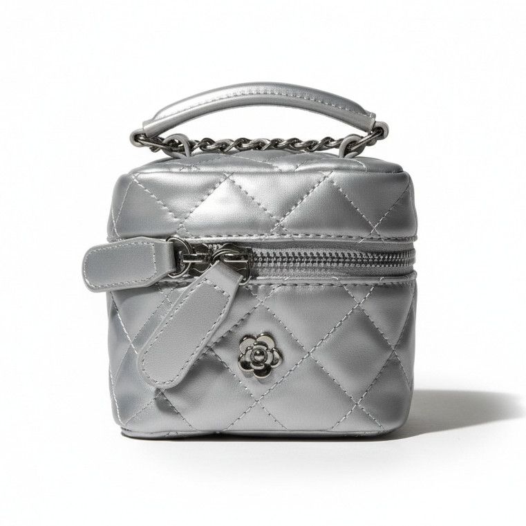 Женская сумка-косметичка маленькая 10660-SMALL Vanity Bag кросс-боди серебристая Женская сумка-косметичка маленькая 10660-SMALL Vanity Bag кросс-боди серебристая