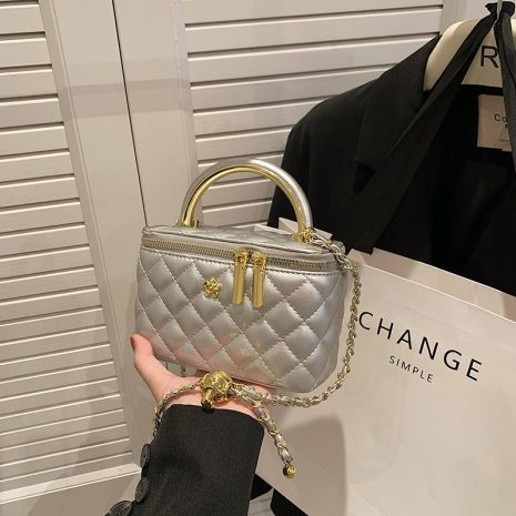 Женская сумка-косметичка 28200 Vanity Bag кросс-боди серебристая