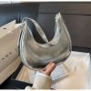 Женская сумка 10635 багет серебристая Женская сумка 10635 багет серебристая