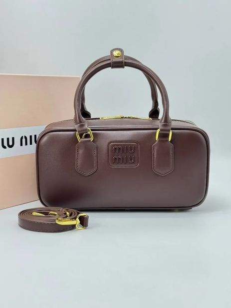 Женская сумка Miu miu 3502 (27×12×9) кросс-боди темно-коричневая