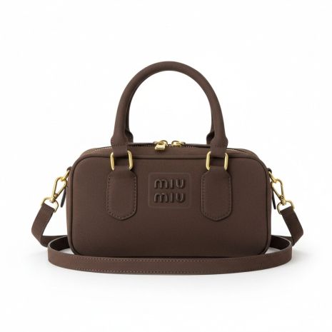 Женская сумка Miu miu 3527 кросс-боди замшевая темно-коричневая