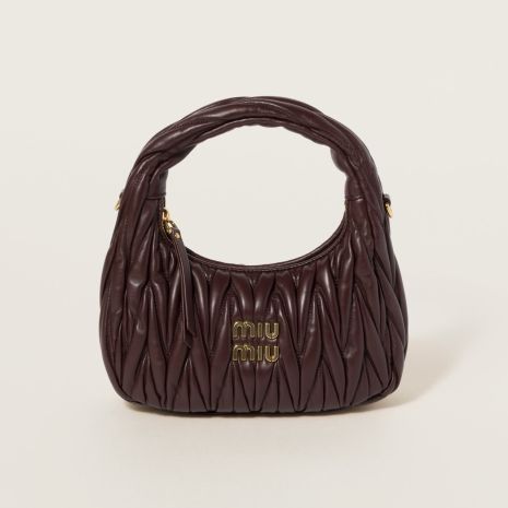Женская сумка багет Miu miu 2178 темно-коричневая