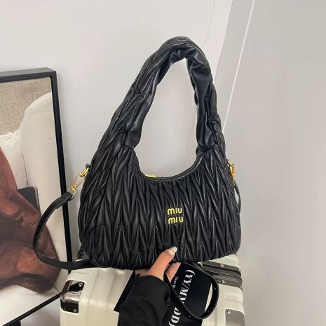 Женская сумка багет Miu miu 5008 большая черная